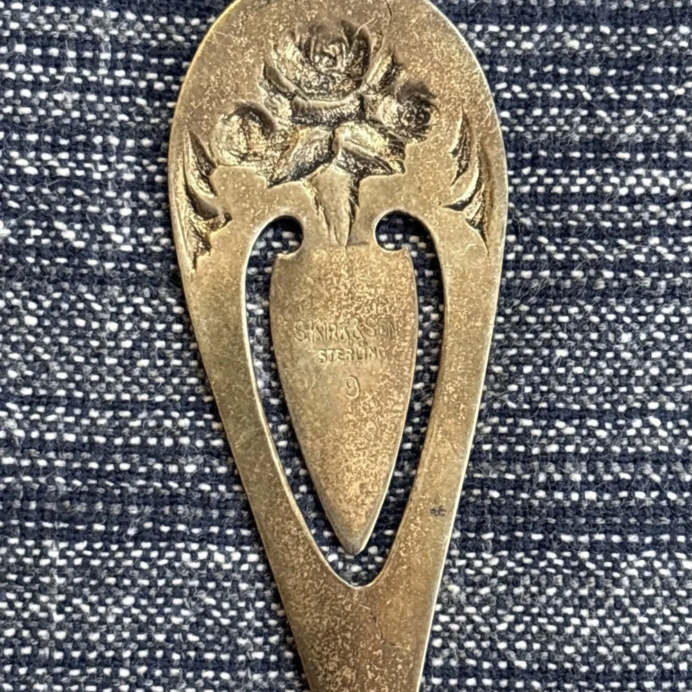 Vintage S. Kirk & Son Sterling Silver Bookmark with Roses